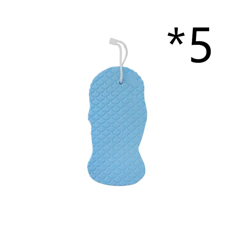 White 3D fish scale pattern bath sponge ball for gentle body exfoliation in the shower