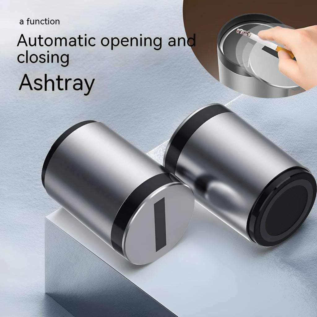Aluminium alloy intelligent induction ashtray with automatic infrared opening for car and home use
