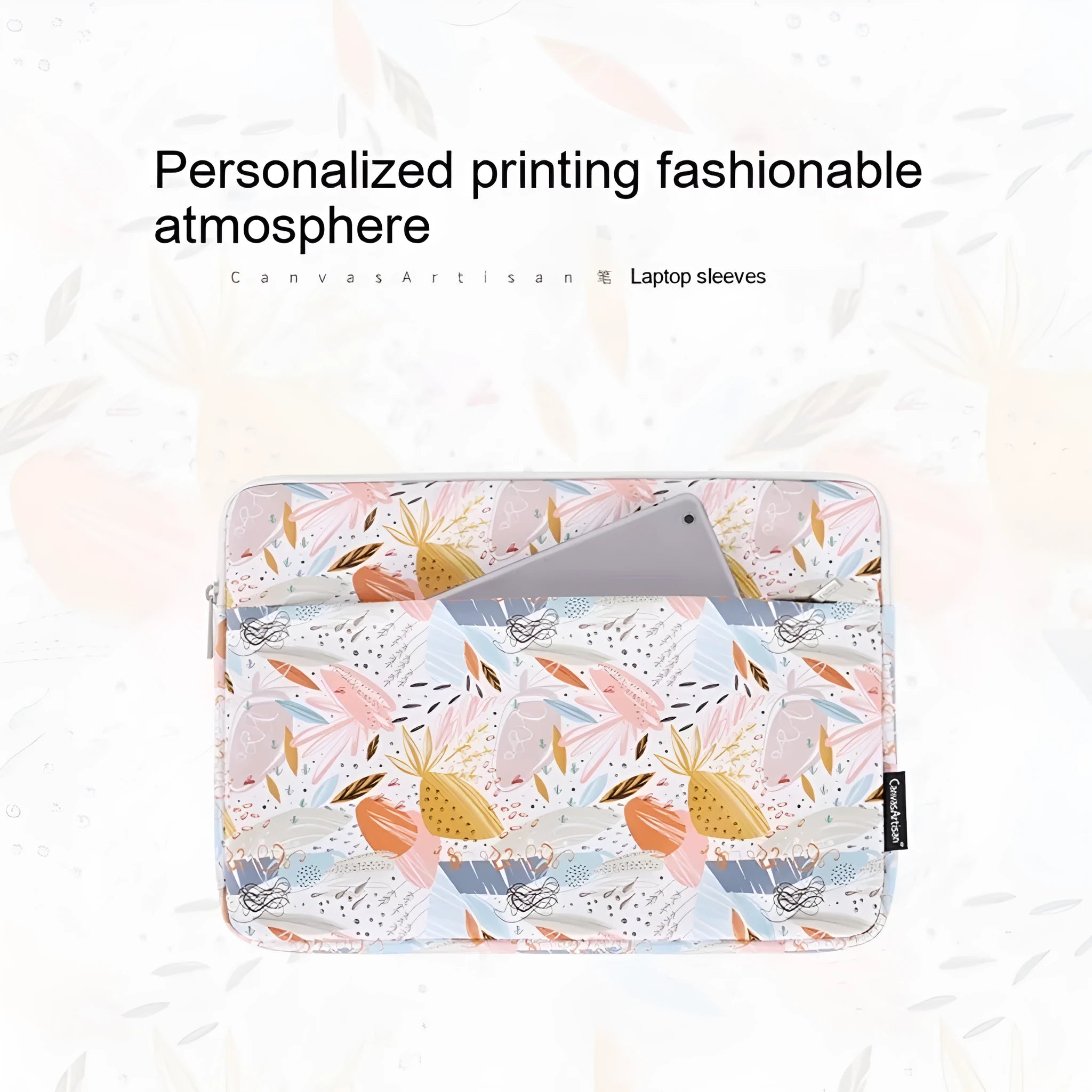 White waterproof PU leather laptop inner bag for 14-inch portable computers.