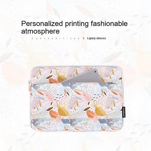 White waterproof PU leather laptop inner bag for 14-inch portable computers.