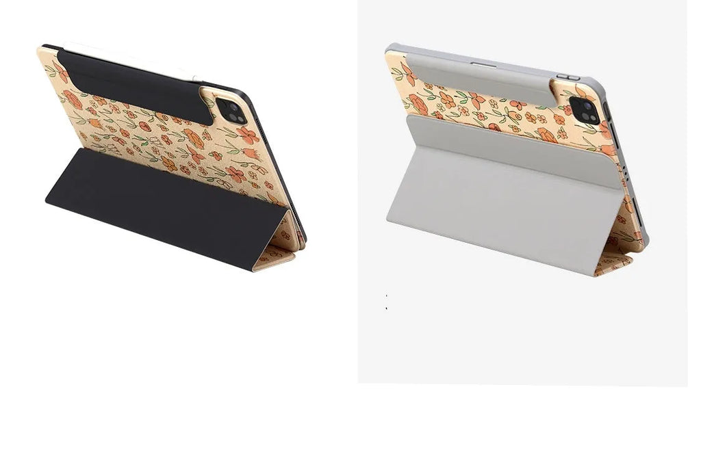 Microfiber leather tablet case with magnetic double-sided clip for Apple iPad Air and Pro models