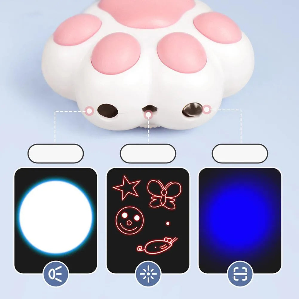 USB rechargeable infrared cat teaser toy with keychain lighting in black or pink colours