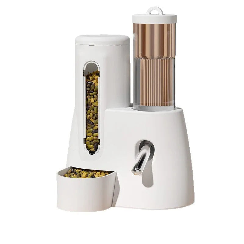 Hamster automatic drinking water feeder in white, gravity-fed kettle design for small pet cage