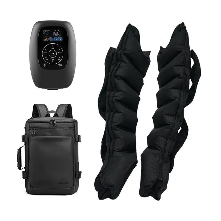 Air wave pressure massager for legs, arms, or waist with battery and handheld remote control in multiple sizes