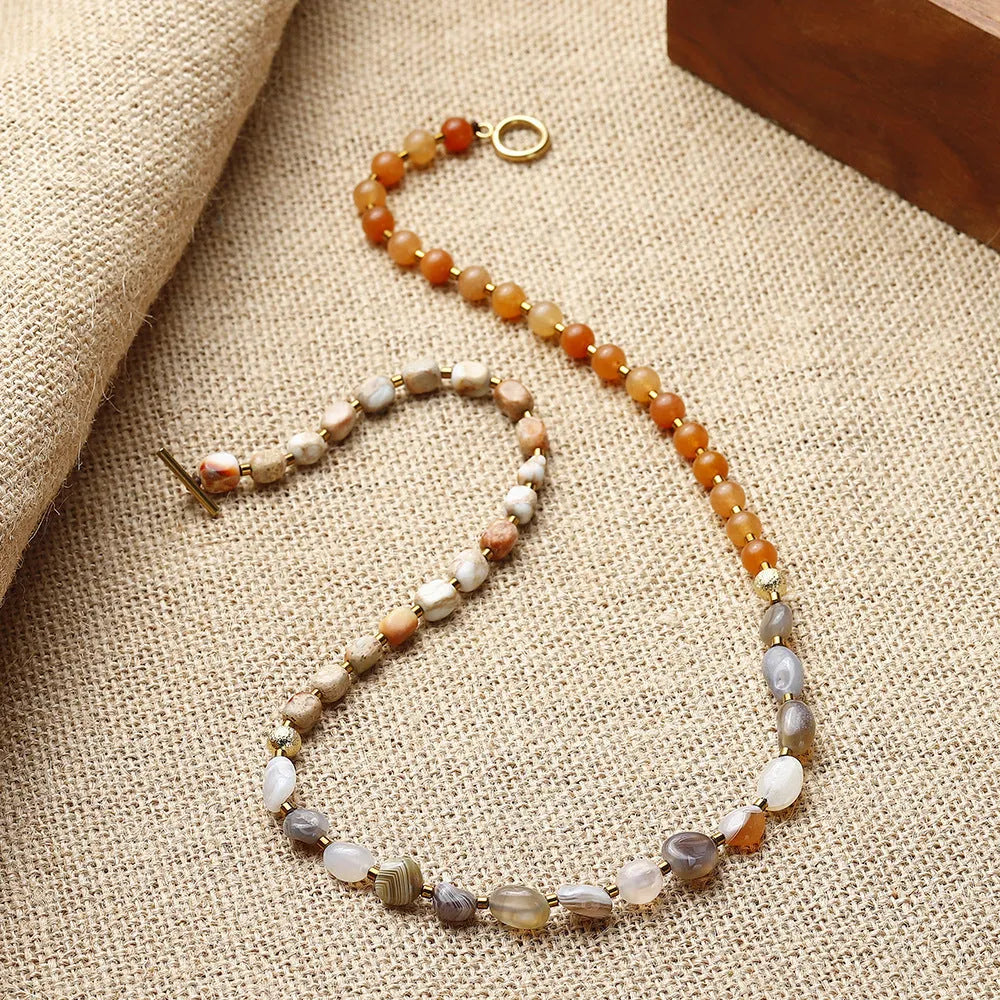 Hand-woven Persian Gulf agate multi-layer bracelet in 3790 colour, unisex simple geometry style on a light background