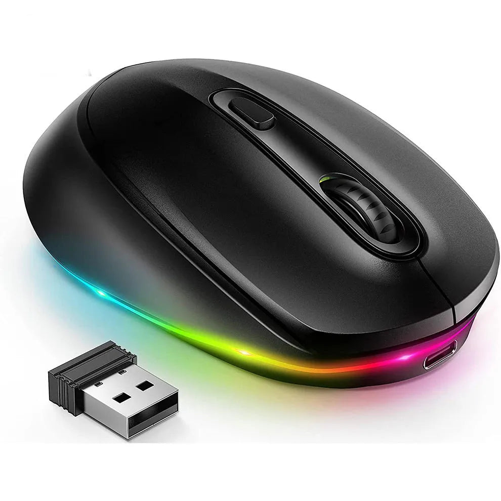 24g lightweight wireless mouse in seven colour options showing ergonomic right-handed design