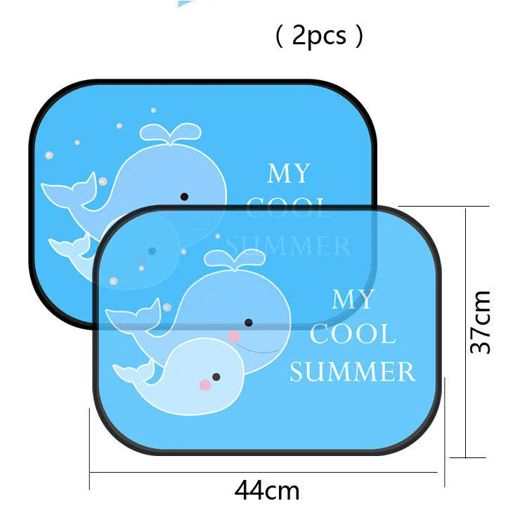 Electrostatic car side window sun shades with animal designs in nylon mesh