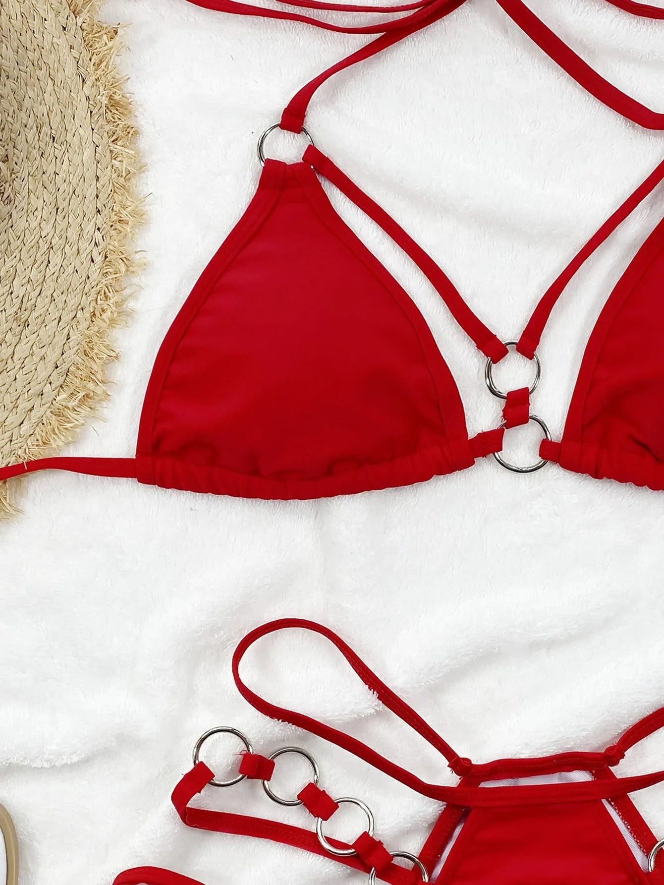 Women's separated two-piece nylon bikini swimwear in multiple colours