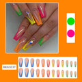Detachable artificial nail tips with diamond colour French style and cartoon love heart cross designs.