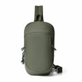 Nylon crossbody sports bag in army green with single-shoulder strap, internal phone pocket
