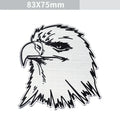 Aluminium car stickers showing eagle, lion, tiger and wolf head designs for vehicle decoration