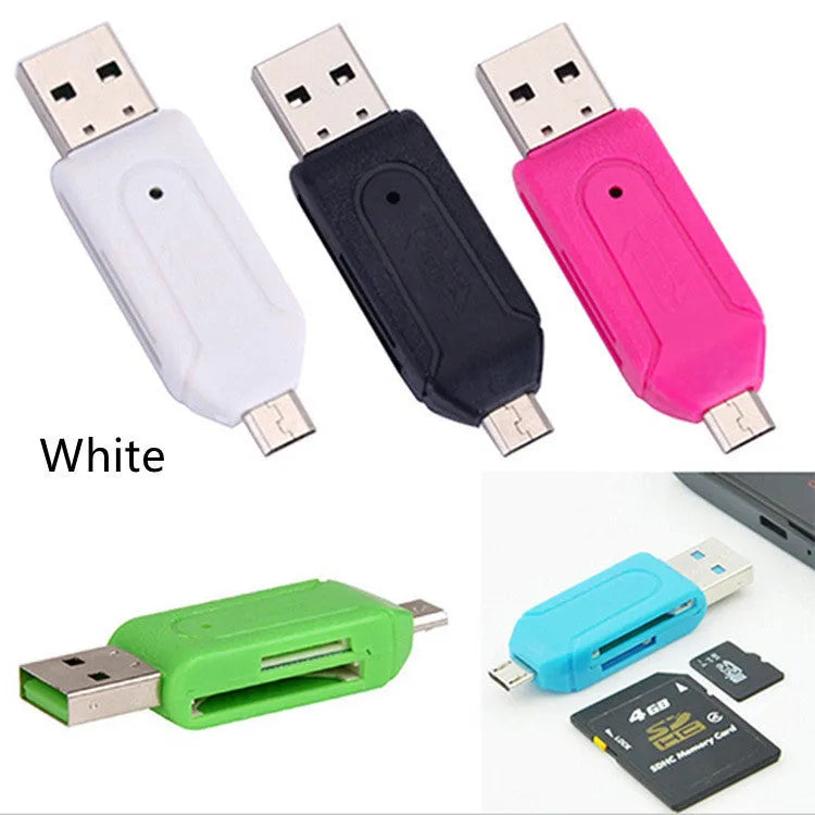 USB OTG dual-purpose card reader for Android phones and computers in five colour options