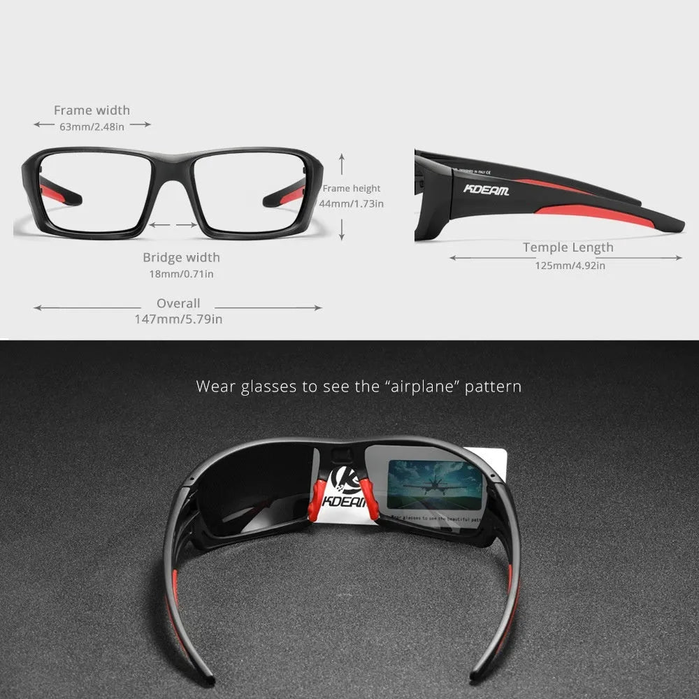 Ultralight sports polarized sunglasses with TR90 frame in colour option C1 on a white background