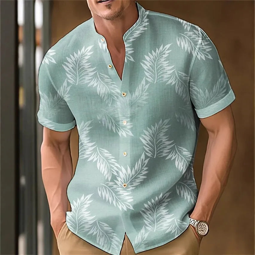 Casual men's polyester printed shirt in multiple colour options, sizes S to 4XL