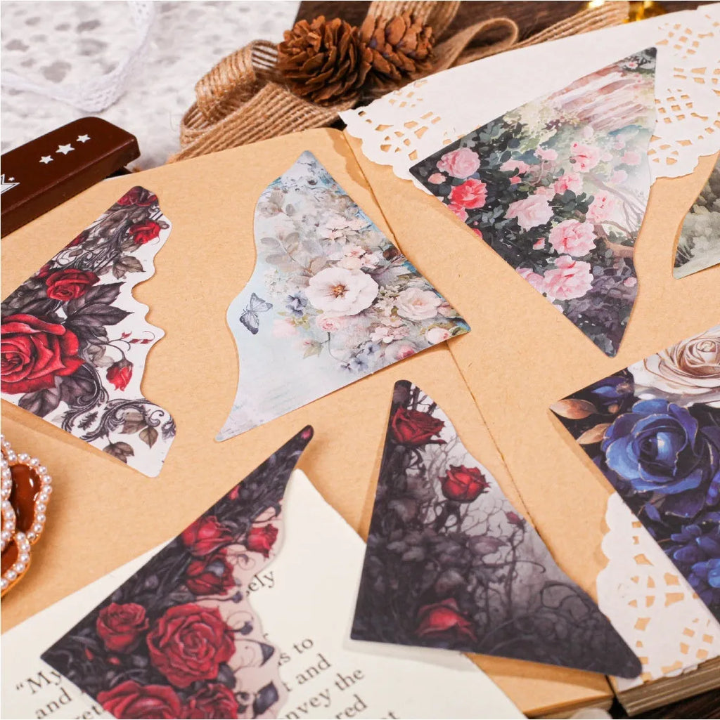 Pack of 20 DIY paper bookmarks with 10 modern print designs in six colour variations
