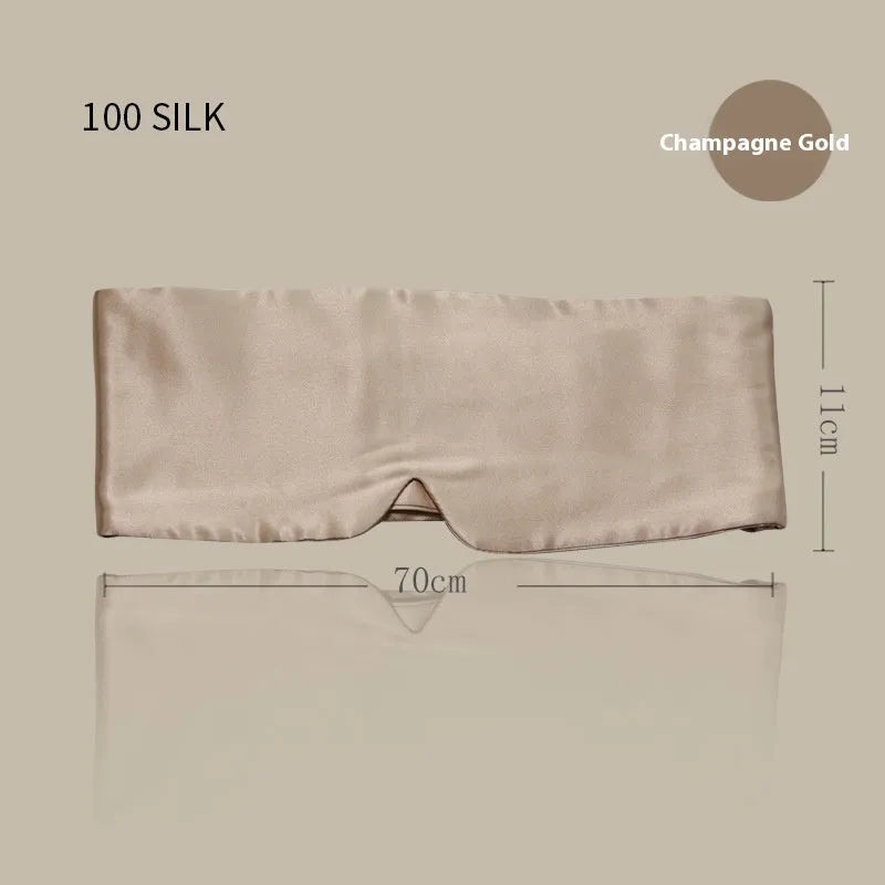 Mulberry silk sleep eye mask in seven colour options including champagne gold and navy blue