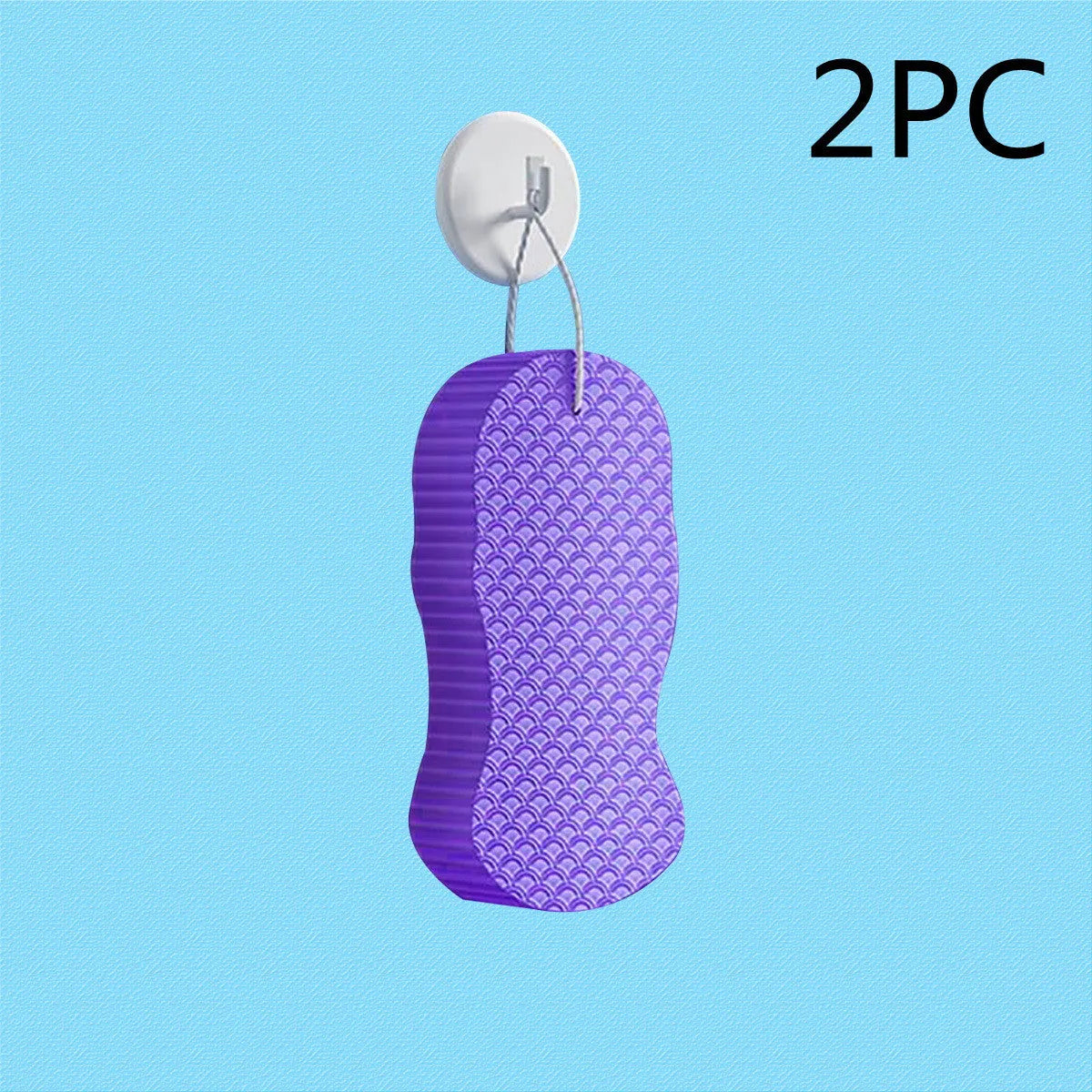 White 3D fish scale pattern bath sponge ball for gentle body exfoliation in the shower