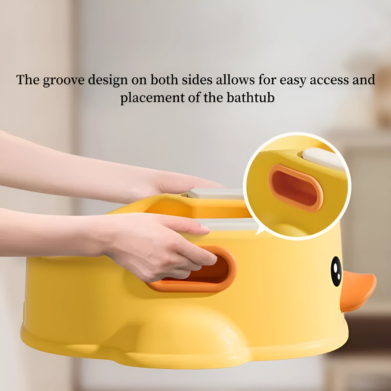 Blue duck-shaped PVC bathtub for washing dogs and cats on a plain background.