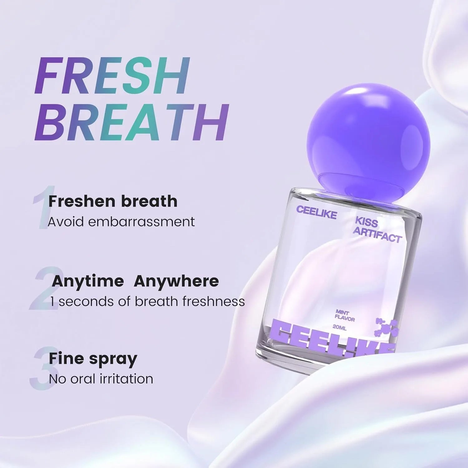 20ml portable oral spray bottle with probiotic formulation for daily hydration