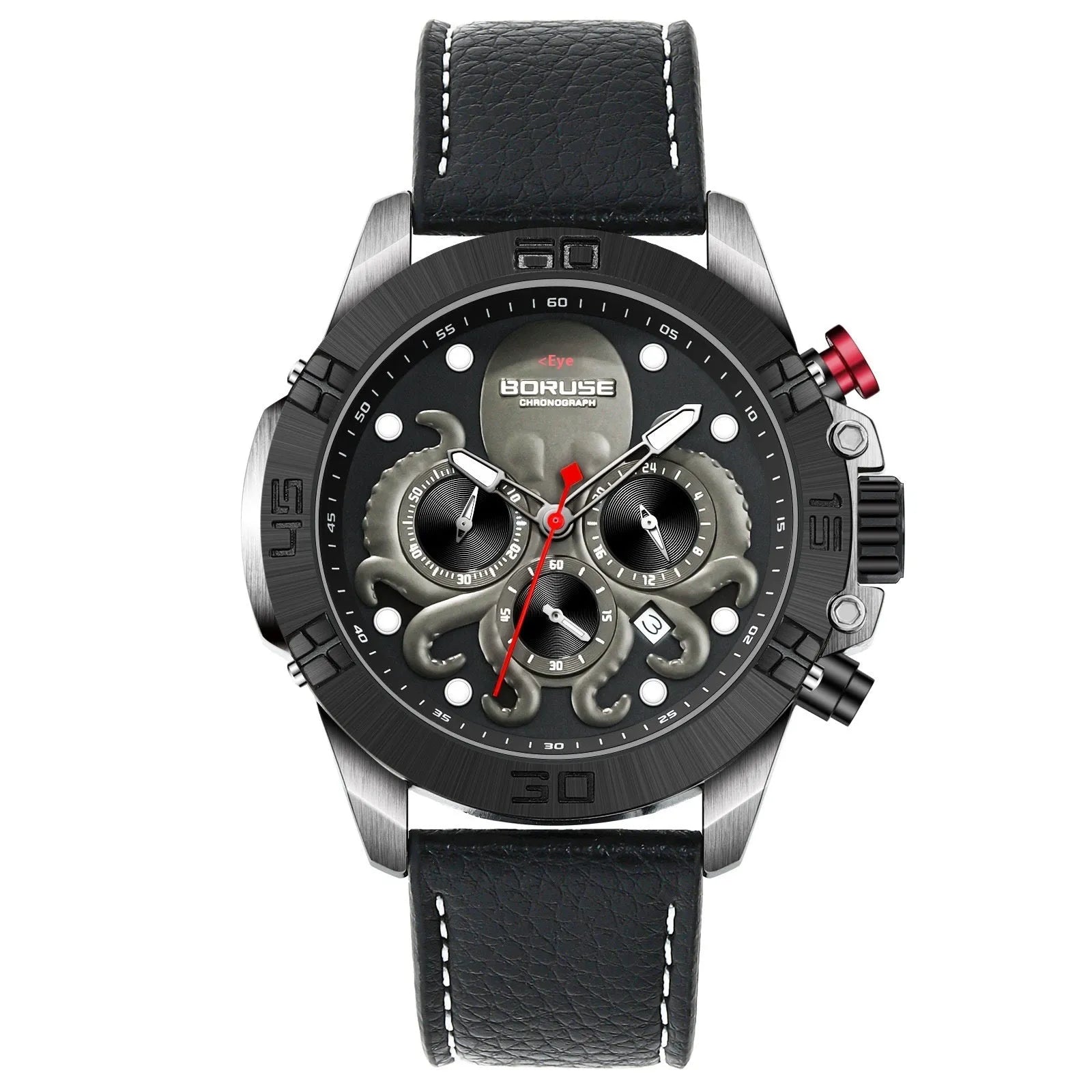 Octopus Men's Waterproof Luminous Quartz Watch Blue Ribbon Blue Surface Casual Style
