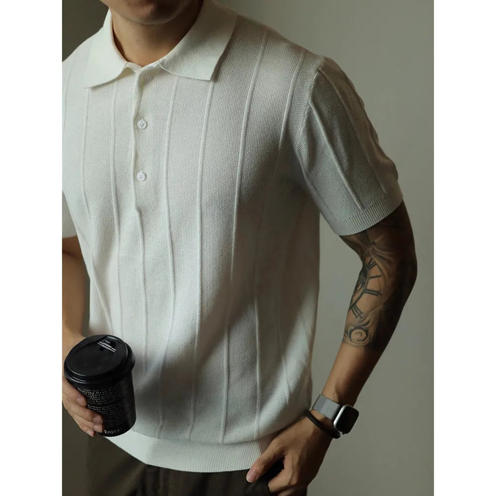 Men's solid colour loose fit polyester t-shirt in black, front view, basic pullover style for casual wear