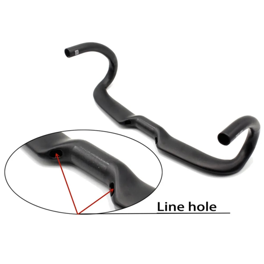 Wei Bike matt carbon fibre bent handlebar for road bikes in 420mm width