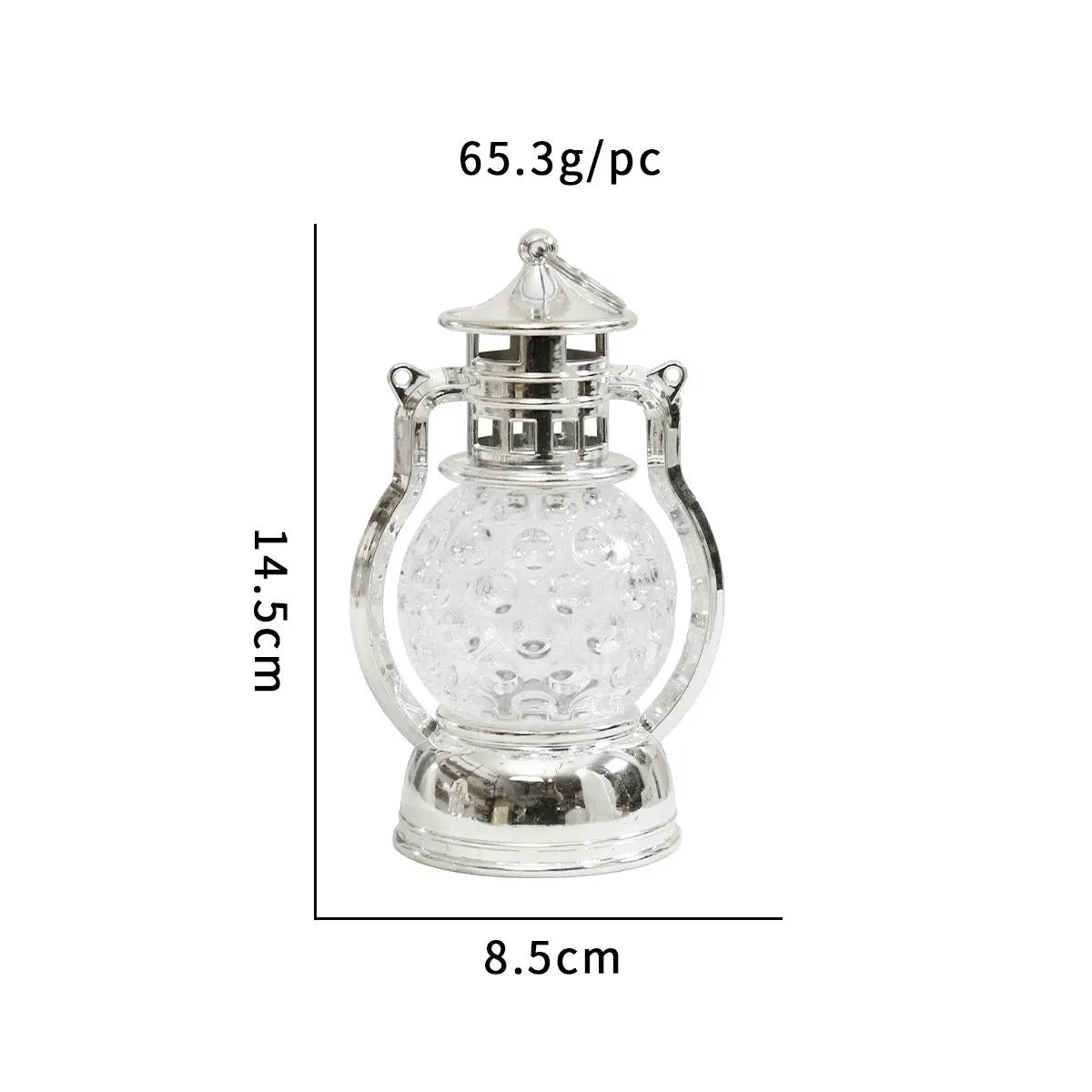 Creative retro small oil lamp LED night lamp in gold electroplated finish, PP material, 14.5x8.5cm