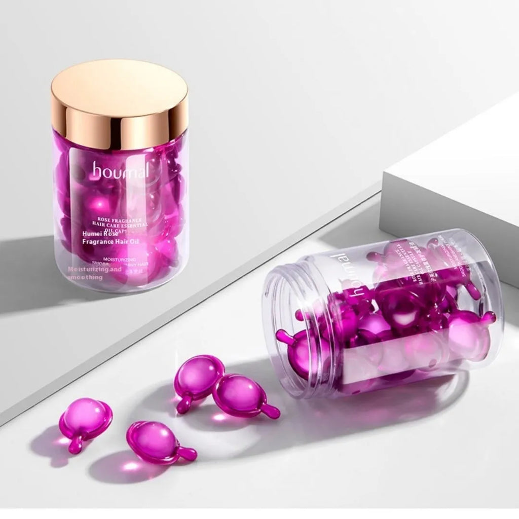 Houmai Rose Lavender Flavor Styling Cream Capsules Hair Oil purple colour 1ml x 30 capsules