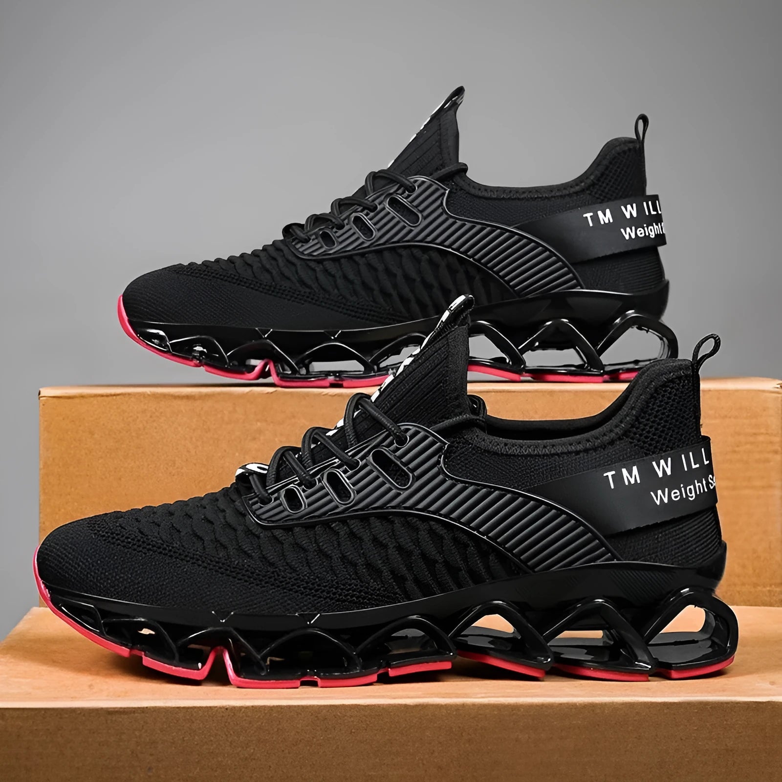 Blade Sports mesh casual running shoes in solid colour with rubber IP TPU sole