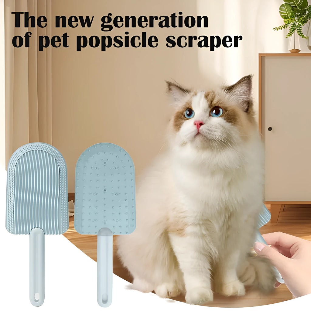 Green soft silicone pet hair brush 200 by 75 mm for cats and dogs foldable design