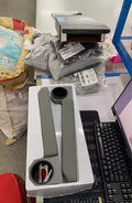 Grey car door ring frame armrest handrail with magnetic suction, set of two pieces for vehicle entry support