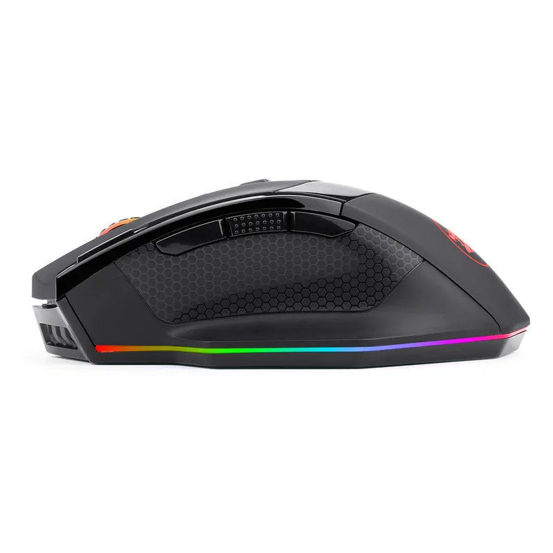 Black Redragon M801P wireless gaming mouse with 9 buttons and ergonomic design