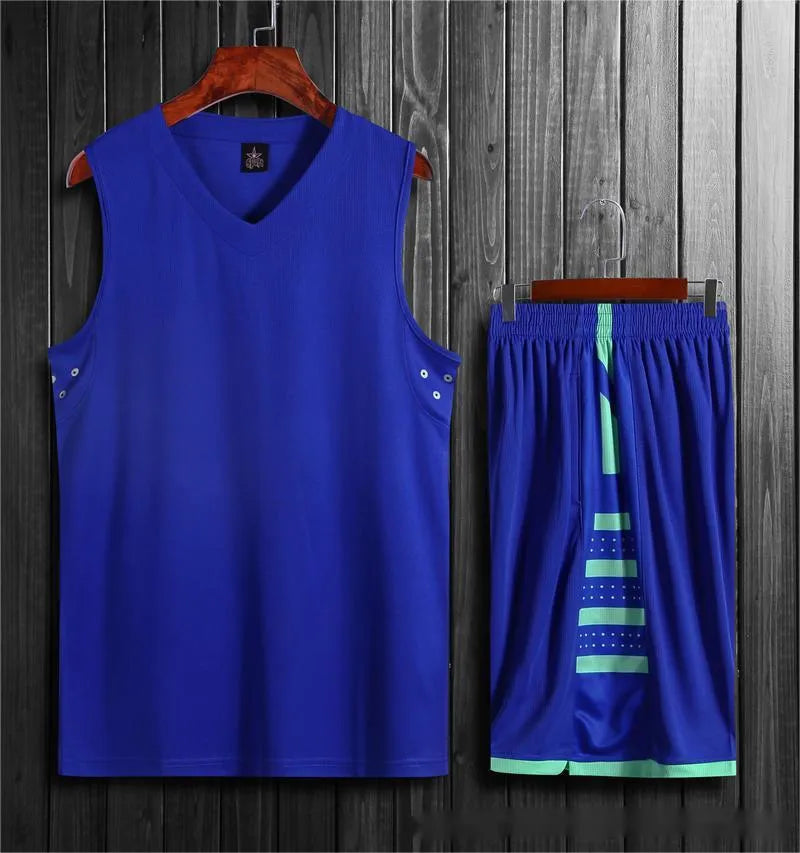 Black and white basketball training vest and pants set for sports and fitness