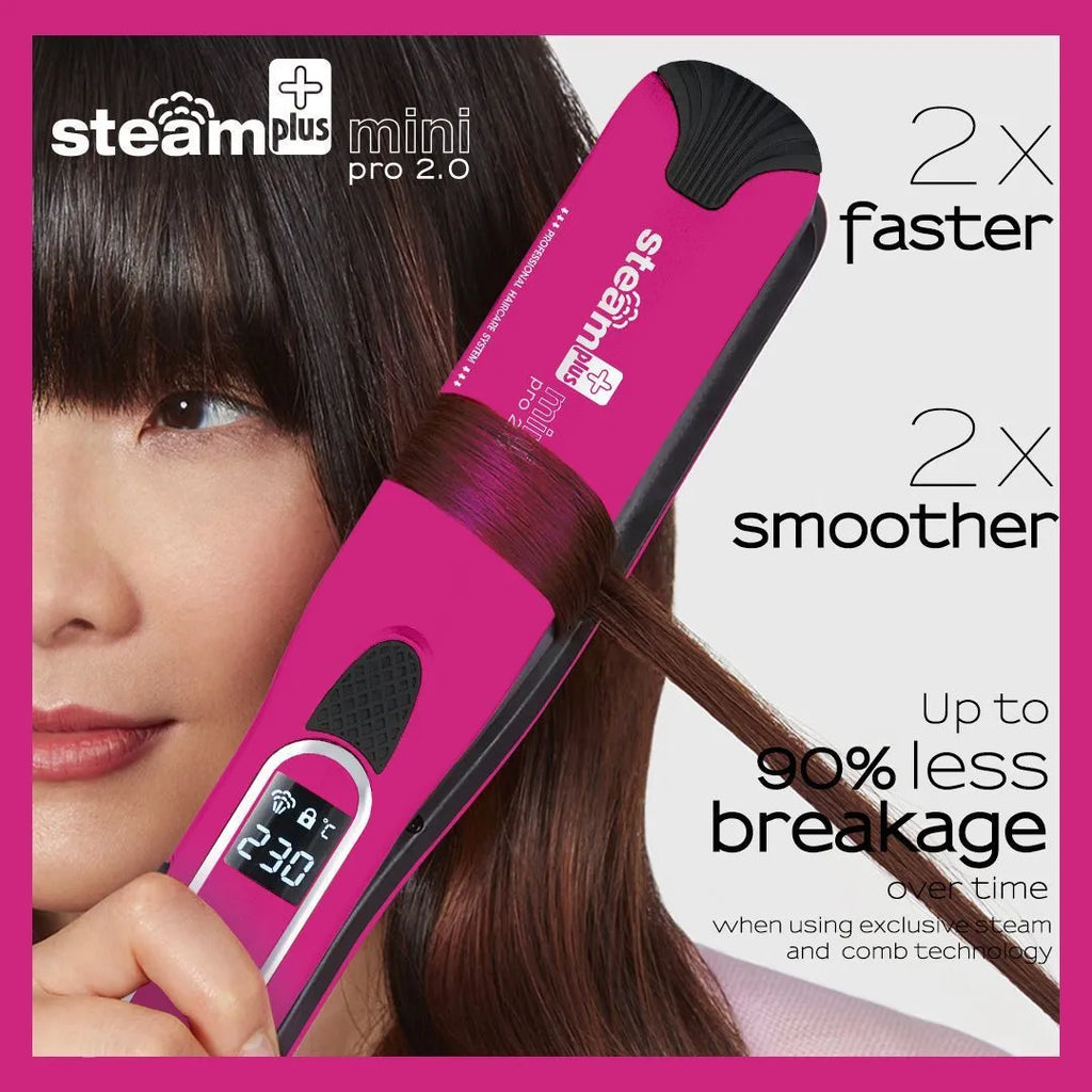 Mini steam splint spray hair straightener in purple, rose red or champagne colour with 200W power