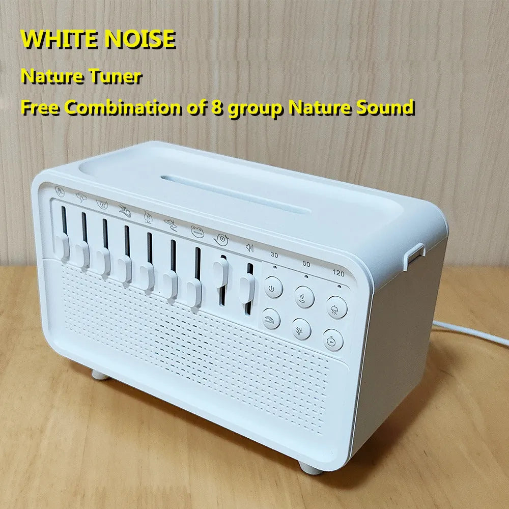 3-in-1 Bluetooth speaker humidifier night light in white with USB, 200mm x 90mm x 130mm geometric stereo design