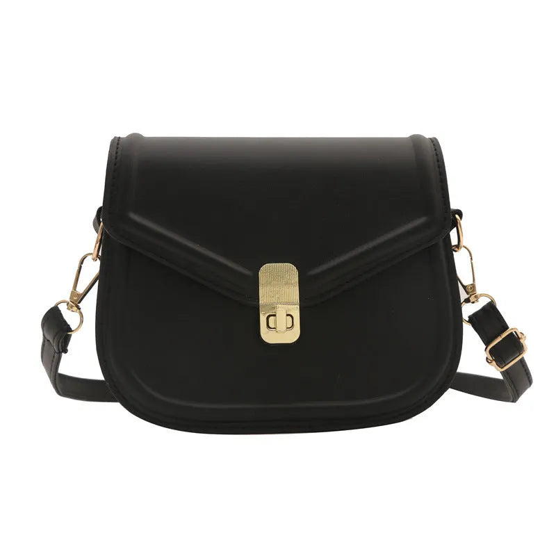 Soft PU leather clamshell messenger bag with horizontal square shape in four colour options