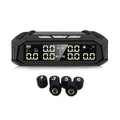 Solar-powered external tyre pressure monitor display unit with colour screen for six-wheel trucks