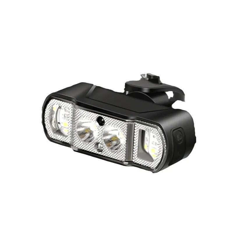 Black bicycle headlight with ABS housing, XPG-LED, and wave induction feature, 350 lumens output
