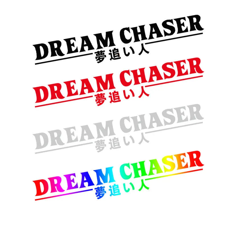 Chinese dream chaser sticker on car rear window glass, 40x7cm PET decal
