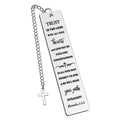 Stainless steel bookmark with Family Bible verse in CFS5170 steel colour.