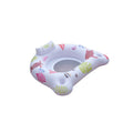 White luminous U-shaped inflatable float showing 120cm dimensions and seat design