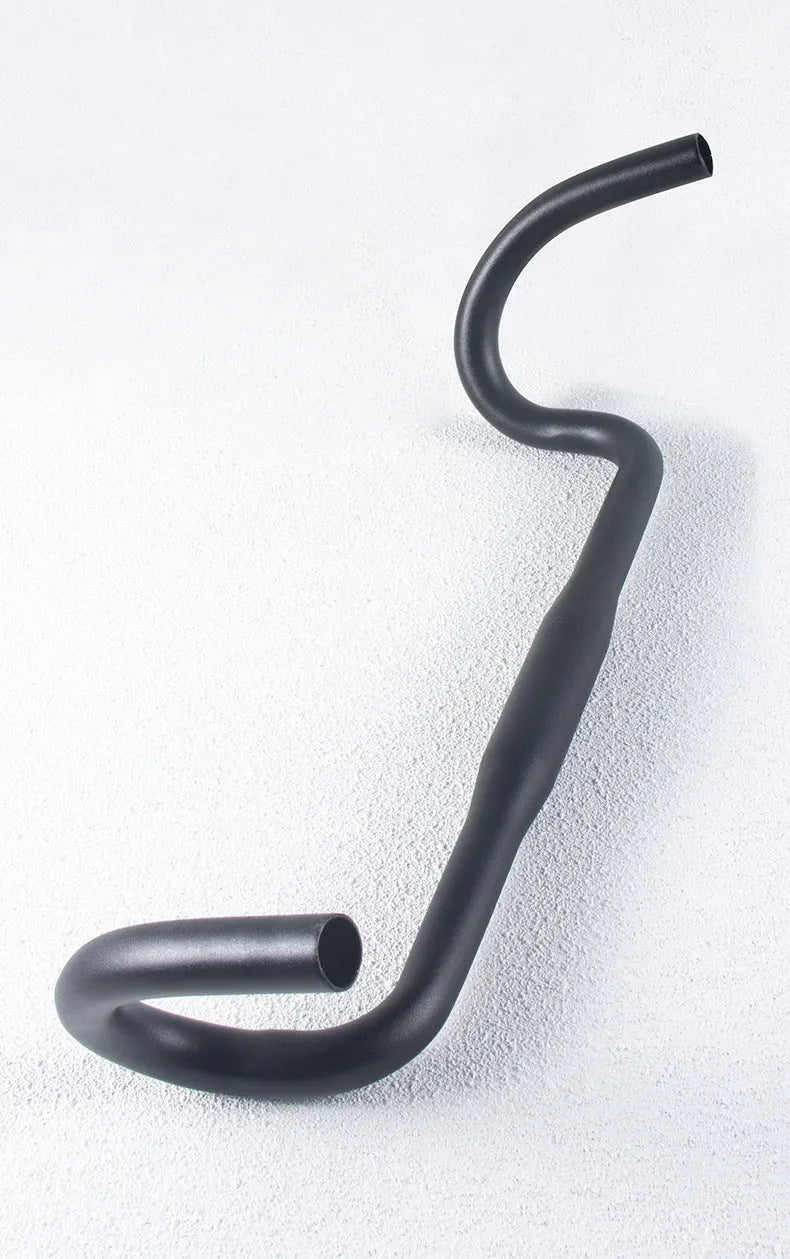 Black aluminum alloy road bike bent handlebar 31.8mm clamp 420mm width