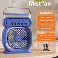 3 in 1 portable evaporative air cooler with LED night lights and USB cable on desk
