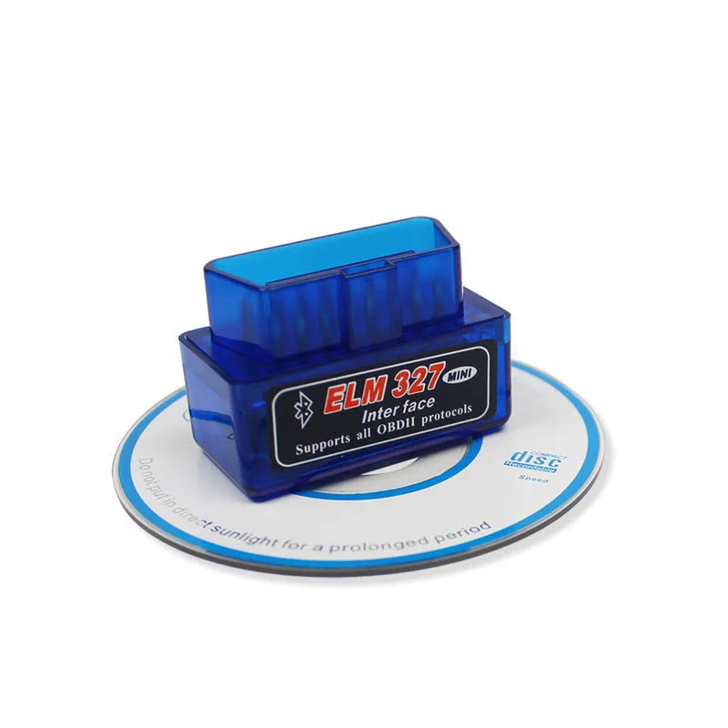 ELM327 mini OBD2 Bluetooth scanner for vehicle diagnostics with fault code reading and sensor monitoring