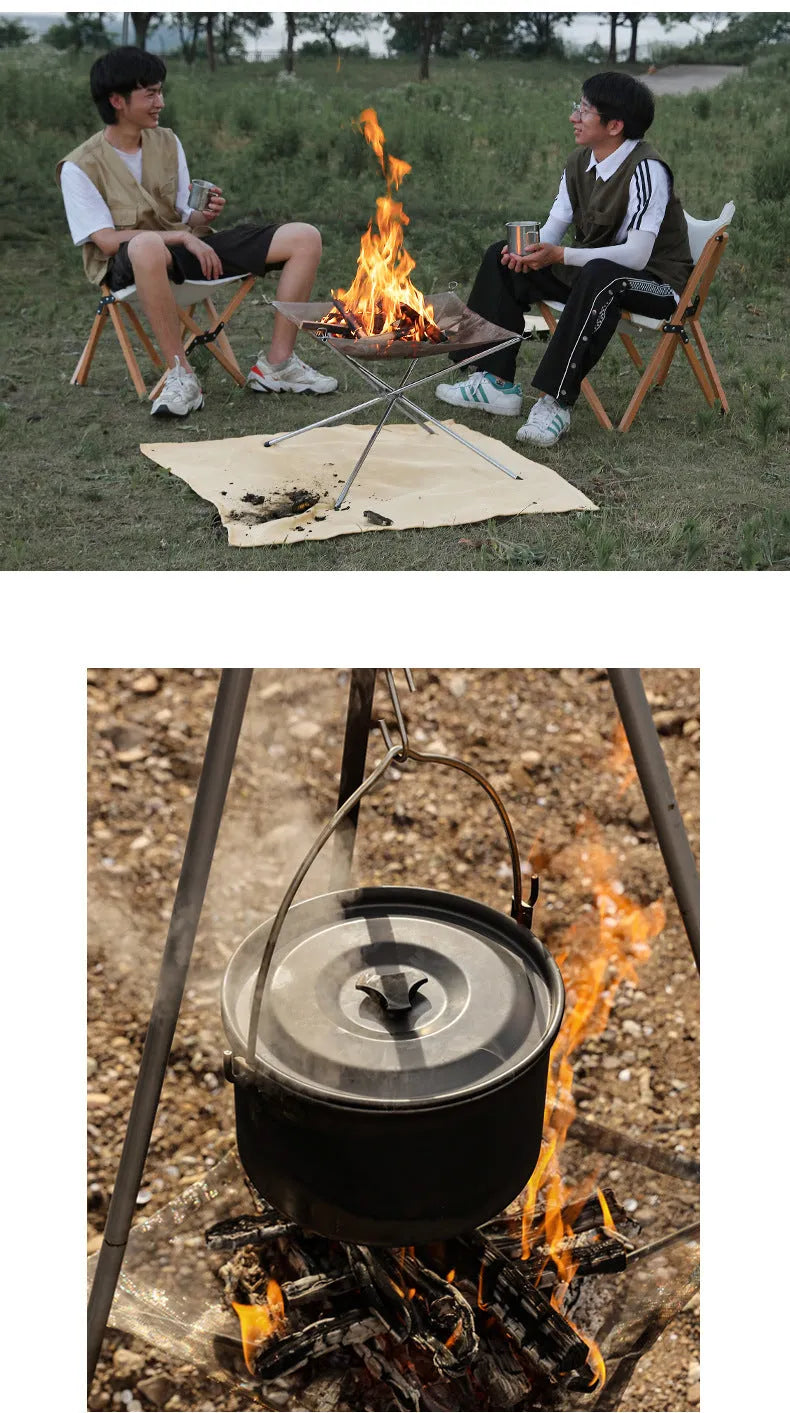 Silver stainless steel large barbecue grill net for outdoor cooking.