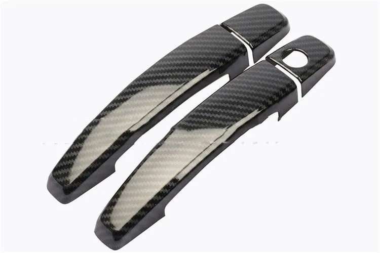 Carbon fibre pattern ABS door handle cover for Opel Vauxhall Astra H/J models.