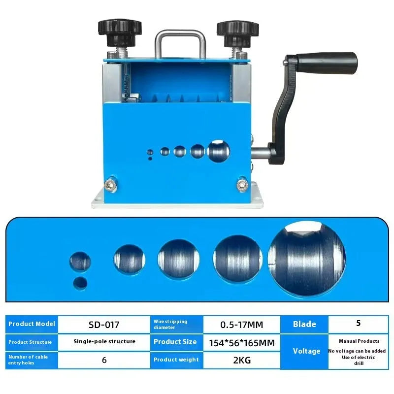 SD-017 manual wire stripping machine for cables from 0.5mm to 17mm diameter