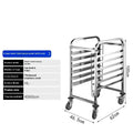 Stainless steel 6-layer baking tray rack with locking mechanism for 40x60cm commercial trays