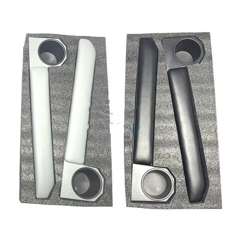 Grey car door ring frame armrest handrail with magnetic suction, set of two pieces for vehicle entry support