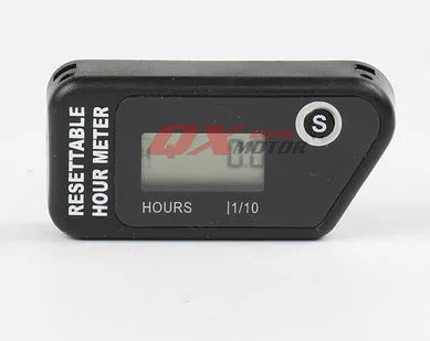 Black waterproof LCD maintenance timer for ATV motorcycle marine and garden equipment servicing